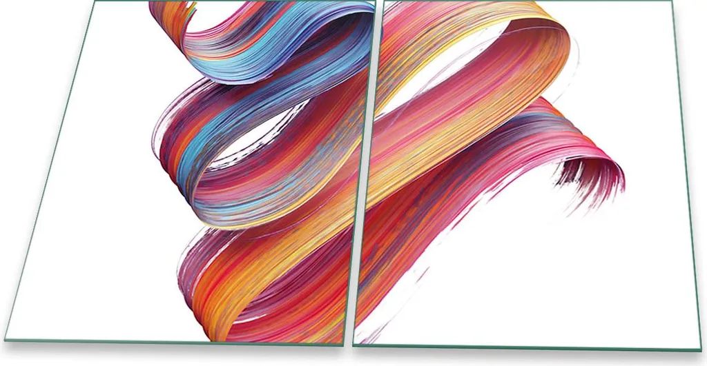 Protezione Piano Cottura Vetro 2 Pezzi 40x52 cm Astratto Colorato