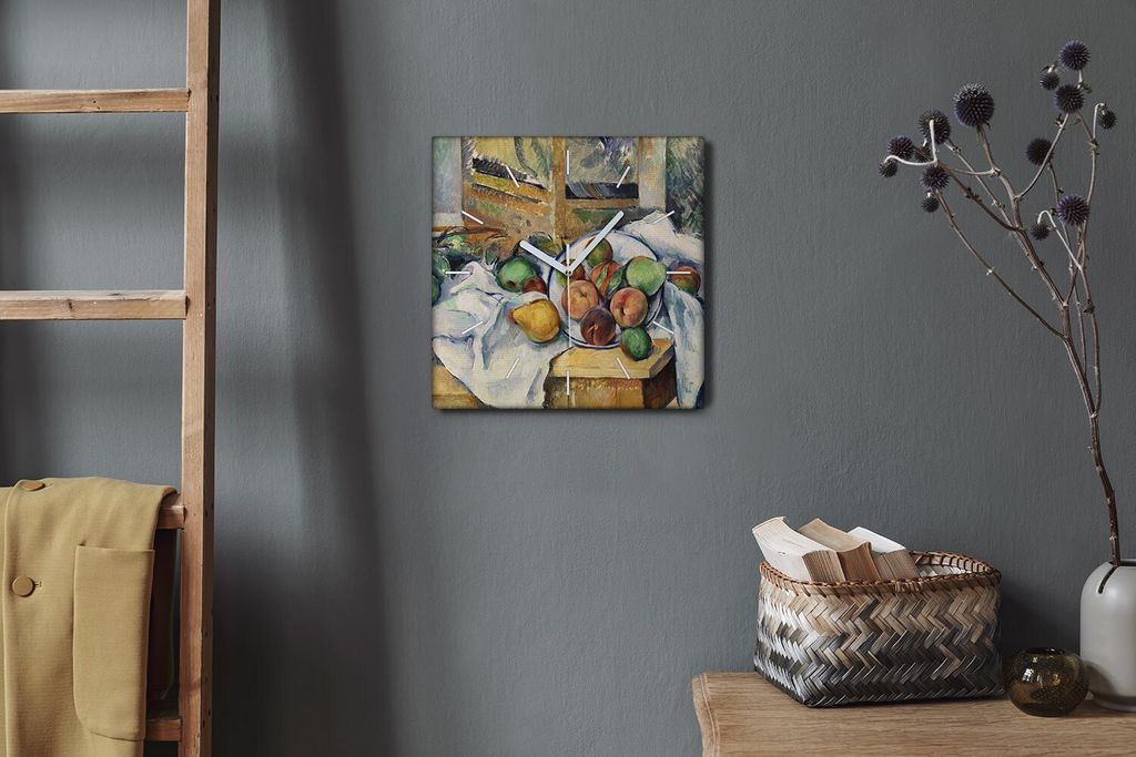 Coloray Hodiny Unikátní 30x30 cm Tiché hodiny Pro obývací pokoj a kuchyň Nástěnné hodiny Plátno Bílé ručičky hodin - Table Corner C...