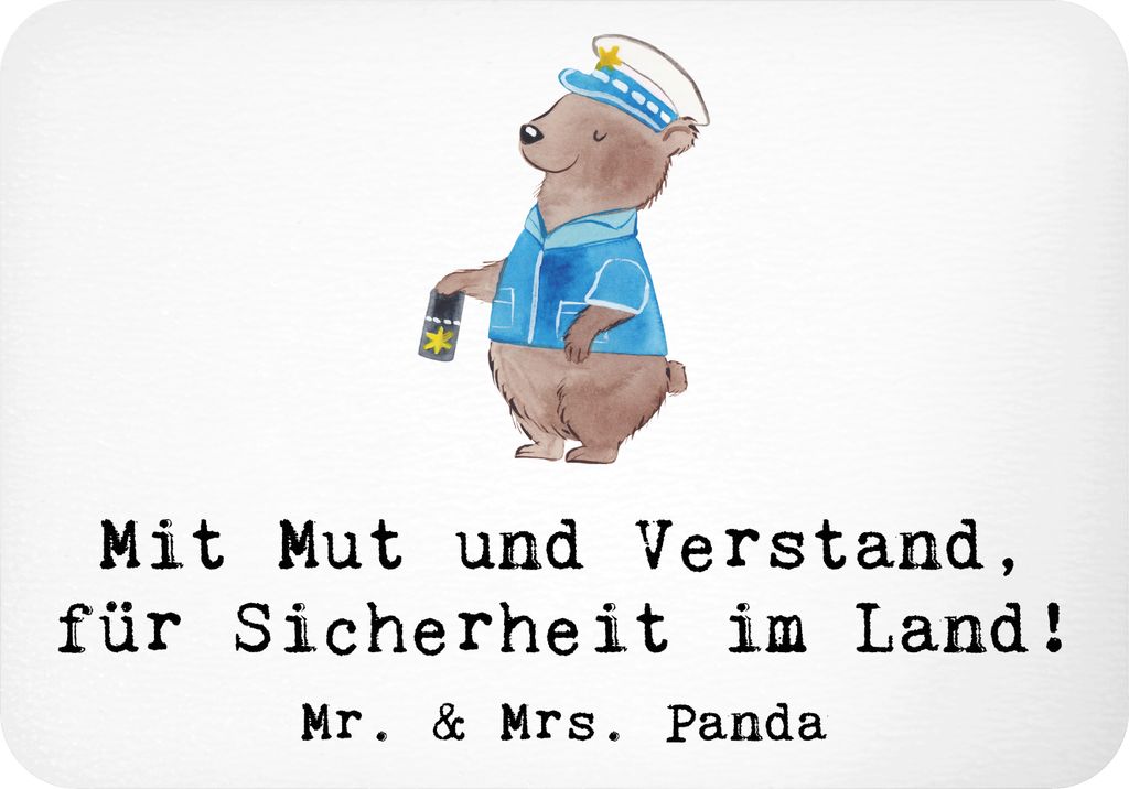 Mr. & Mrs. Panda magnet Spruch Polizist Mut Verstand - Weiß - Geschenk, Polizeiarbeit, Pinnwandmagnet, haftmagnet, zettelhalter, Wertschätzung, D...