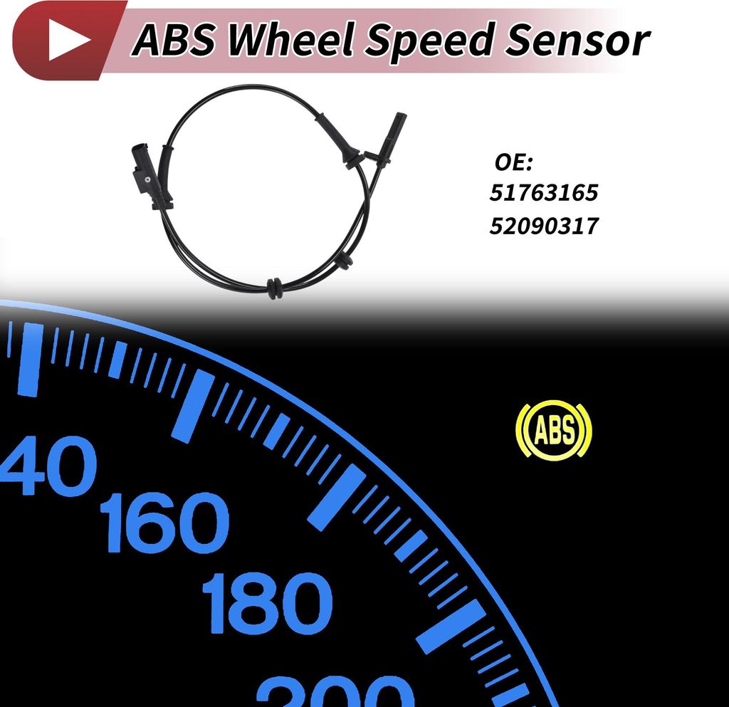 ABS Raddrehzahlsensor hinten links ABS Sensor Antiblockiersystem Sensor Nr. 51763165/52090317 für Fiat Fiorino 2007-2008