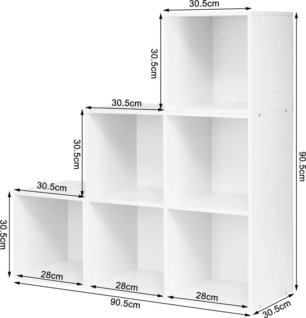 Bibliothèque gain de place 6 compartiments - Solution rangement chambre - 3