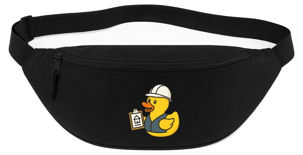 Huuraa Bauchtasche Quietscheente Bauingenieurwesen Comic Gummiente 2,5 Liter Black Polyester Crossbody Bag Geschenkidee