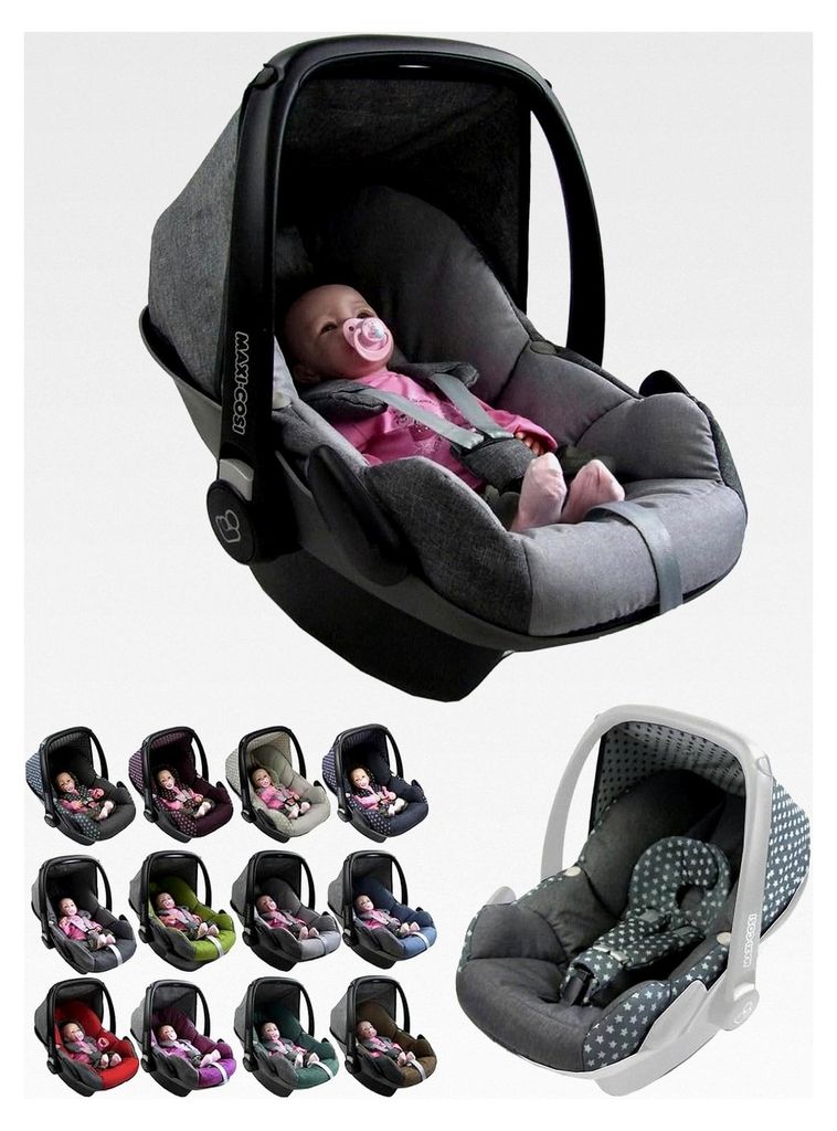 Ersatzbezug für Babyschale – 5-teiliges Set kompatibel mit Maxi-Cosi Pebble Babyschale, inkl. Sitzbezug, Gurtpolster, Sonnenverdeck & Kopfstütz...