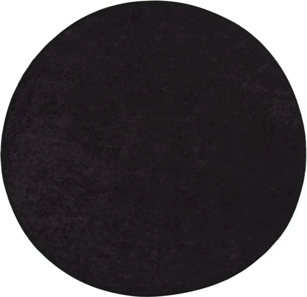 Grand tapis de salon rond Ø 200 cm anthracite lavable et très robuste
