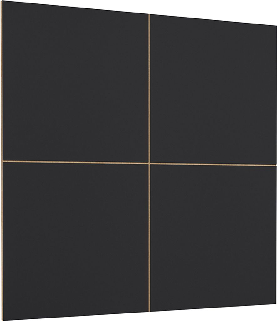 Wandpaneel, quadratisch, in schwarz matt mit Kanten in Wotan Eiche Nb. CONWY-83, B/H/T ca. 146/146/2 cm