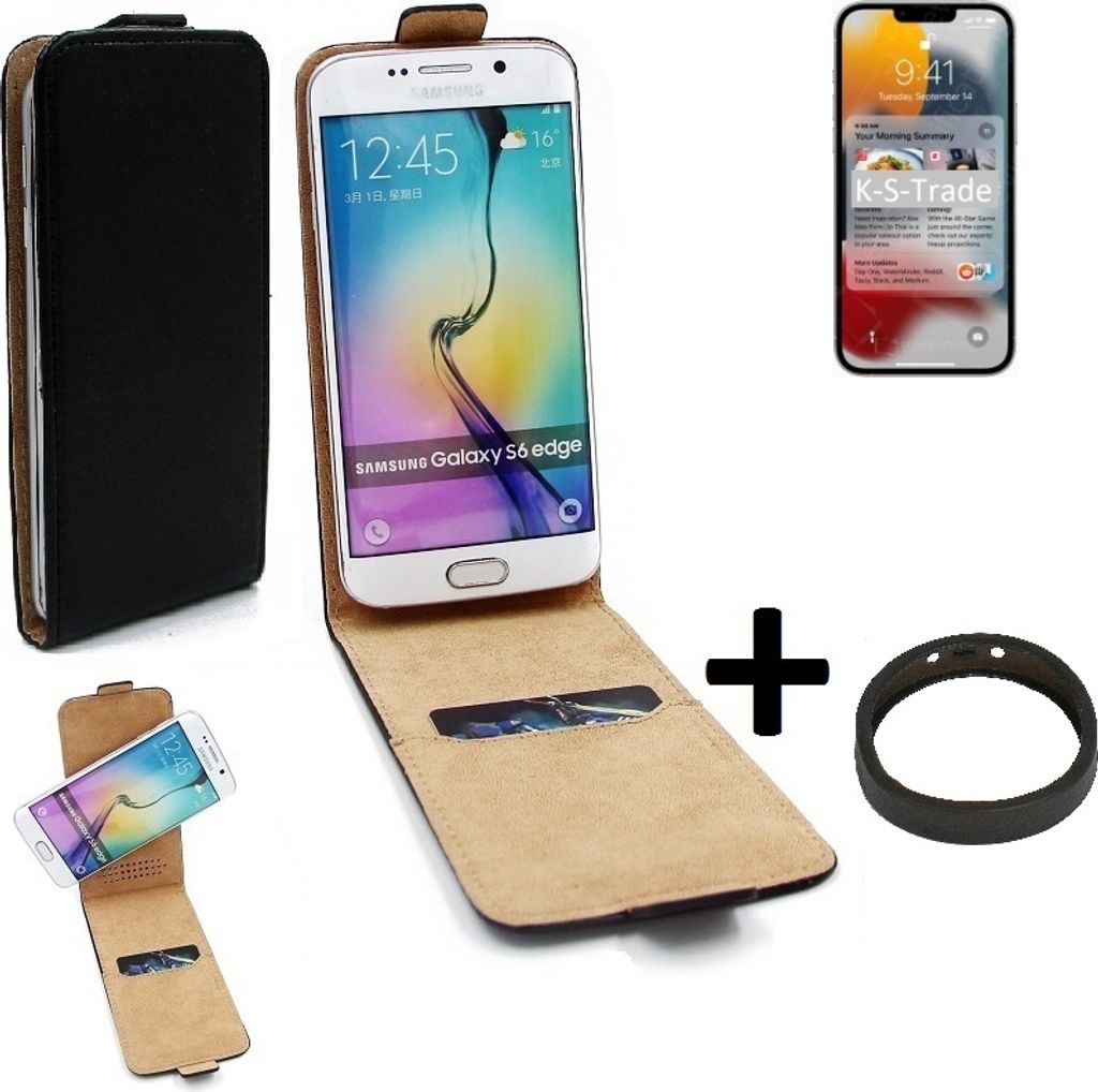 K-S-Trade TOP SET Handy-Hülle kompatibel mit Apple iPhone 13 Pro Max 360° Flipstyle Schutz-Hülle Smartphone Tasche schwarz + TPU Bumper, Case