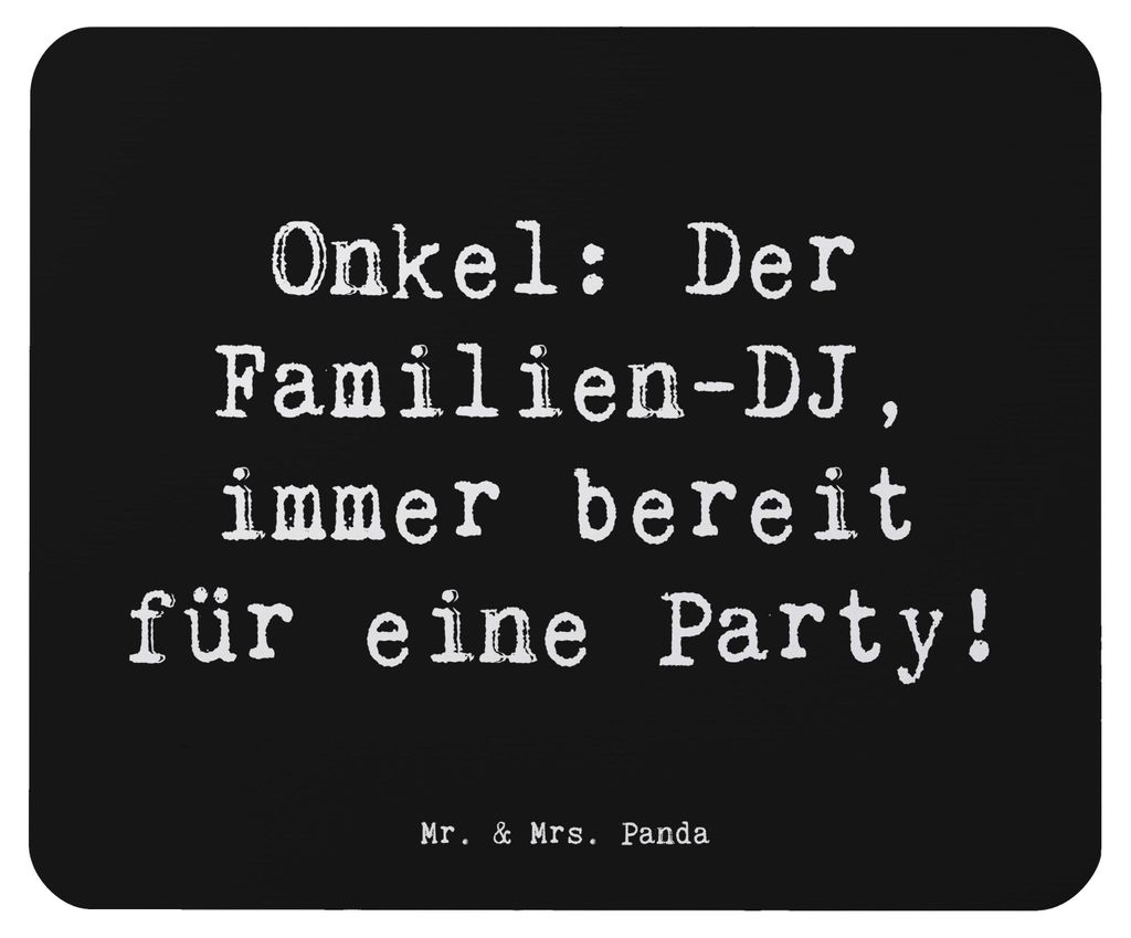 Mr. & Mrs. Panda Mauspad Spruch Onkel Familien-DJ - Schwarz Produktbild 