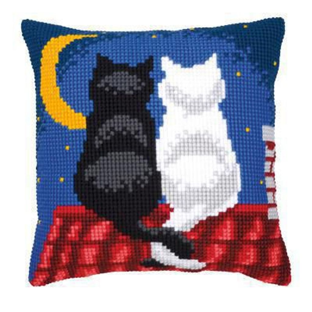 Vervaco KK668 Stickkissen Motiv Katzen Produktbild 