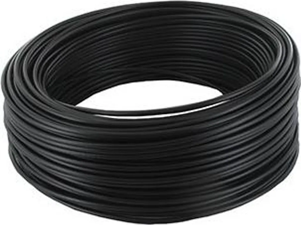 Fil électrique noir souple 1,5mm² pour tableau et luminaires - 50m