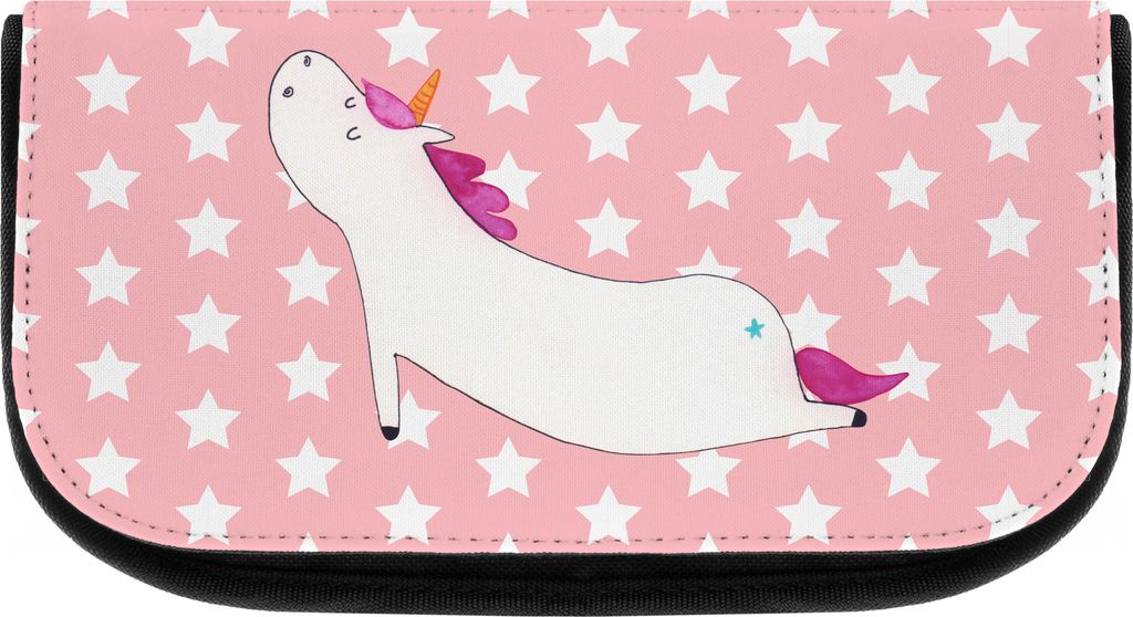 Mr. & Mrs. Panda kosmetiktäschchen Einhorn Yoga - Rot Pastell - Geschenk, Lustig, Namaste, Unicorn, Kulturtasche, Einhörner, Organizer Tasche, au...