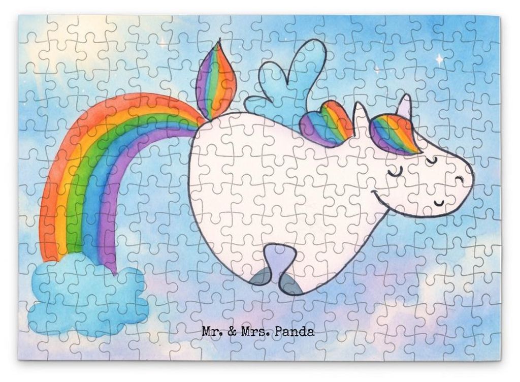 Mr. & Mrs. Panda Puzzle Einhorn Fliegendes Pferd Design 192 Teile - Weiß - Geschenk, 500, Unicorn, Glitzer, Spielen, 1500, 300, Erwachsenwerden, 1...