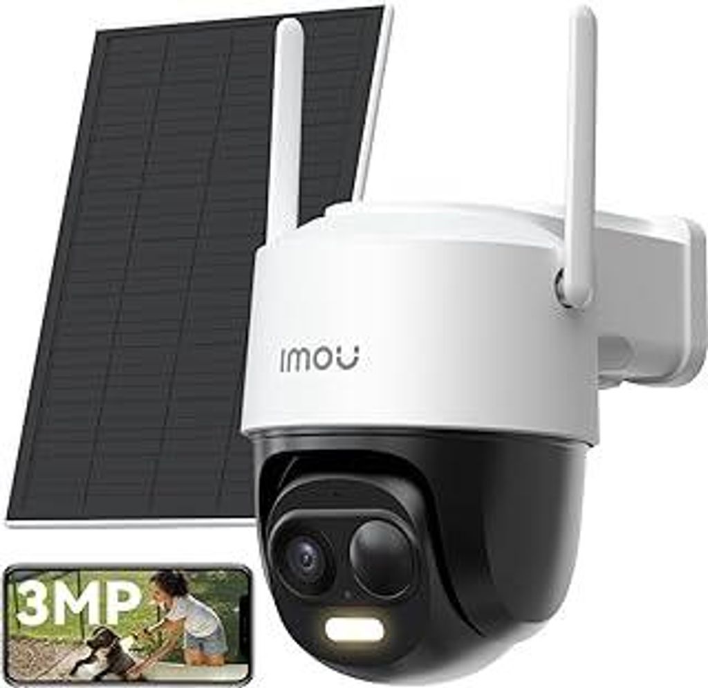 Imou 2K Solar Überwachungskamera Aussen Akku mit AI Personen-/Fahrzeugerkennung, 360° PTZ WLAN IP Kamera Outdoor Kabellos, Farbnachtsicht, 2-Wege...