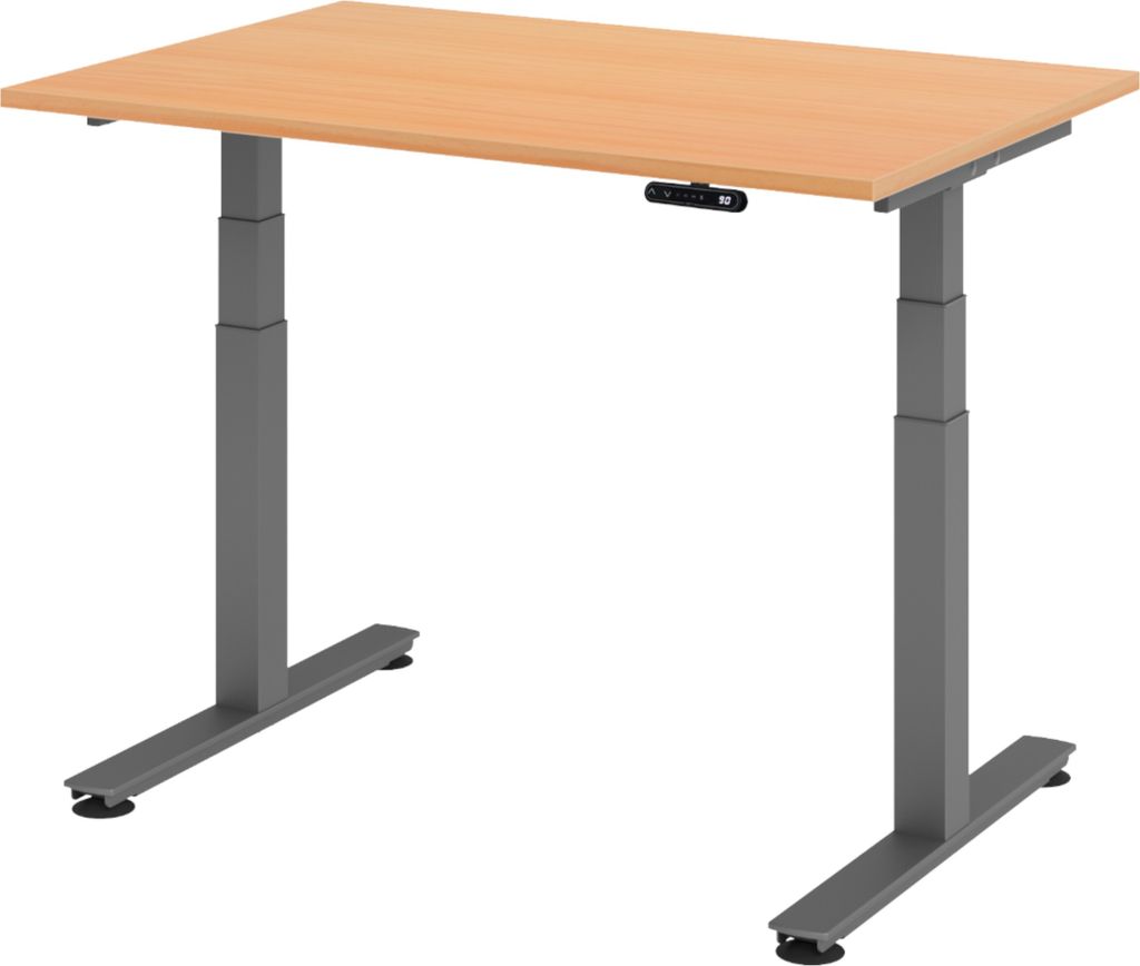 bümö Schreibtisch elektrisch XDSM - Nachbildung: Buche, Größe: 120 x 80 cm, Gestell: Graphit