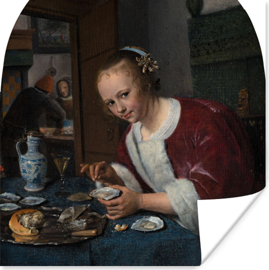 MuchoWow Poster Der Austernfresser - Jan Steen 75x75 cm - Wand Dekoration