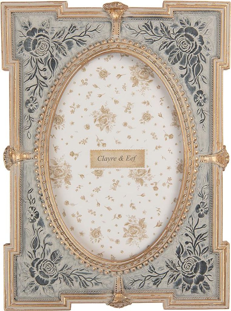 Clayre & Eef Bilderrahmen 10x15 cm Blau Kunststoff