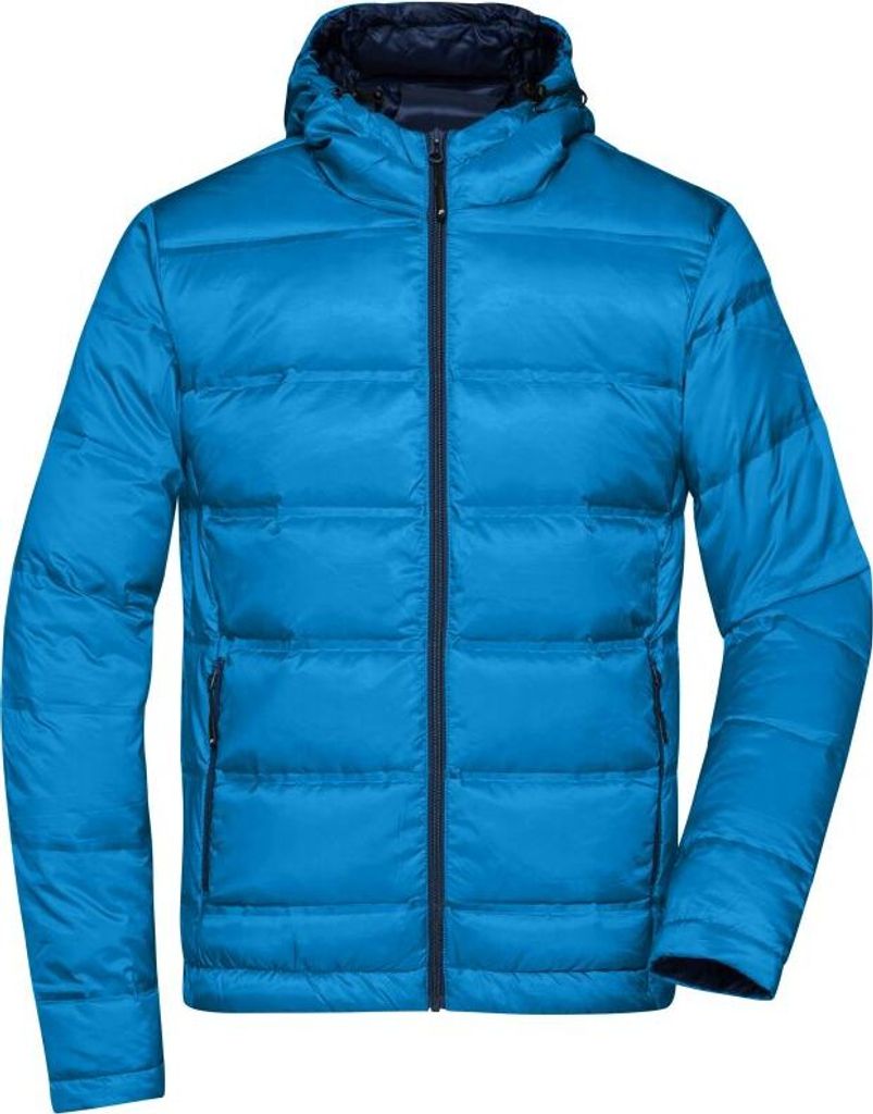 Men's Hooded Down Jacket blue/navy, Gr. L