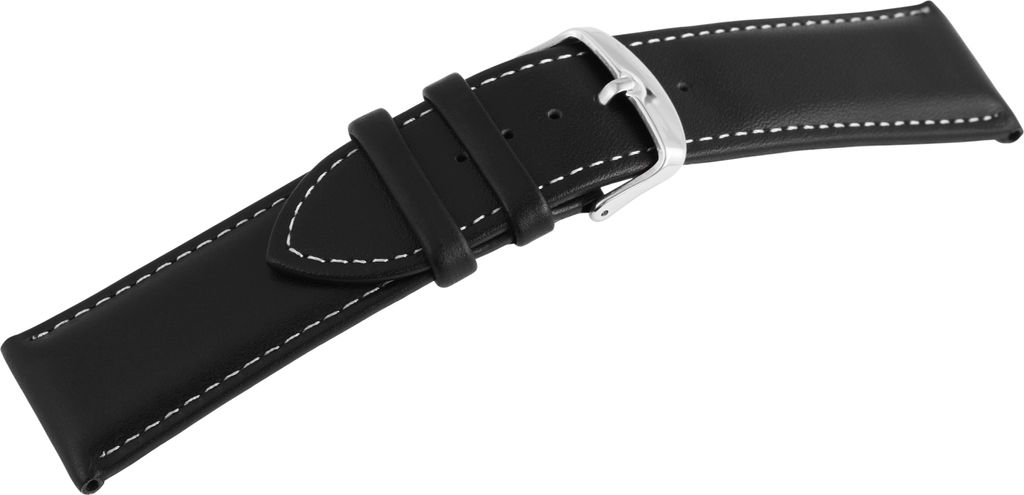 Basic Echtleder Armband in schwarz glatt gepolstert