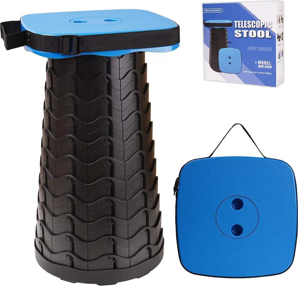 Tabouret télescopique portable : Finies les jambes lourdes en camping