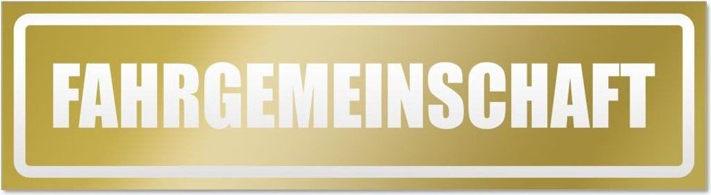 Kiwistar Fahrgemeinschaft invertiert Magnetschild Schild magnetisch - 30cm Gold - Magnetfolie für Auto PKW Kfz