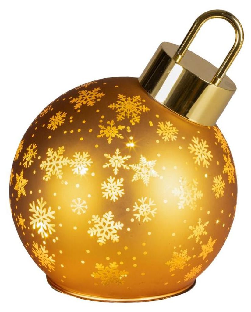 Draaiende kerstbal d14h18 goud Decoris Productafbeelding  AI-gegenereerde afbeelding
