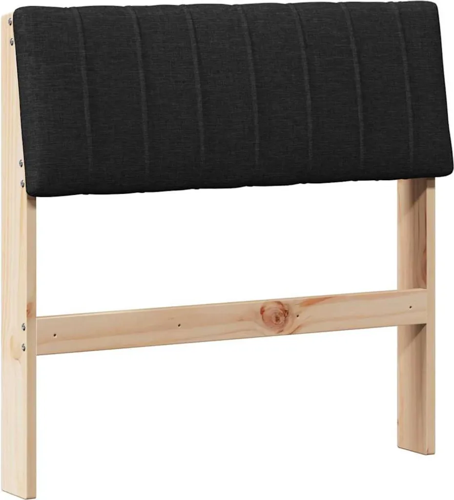 Testiera Imbottita Nera 75 cm in Pino Massiccio - Qualità per il Letto