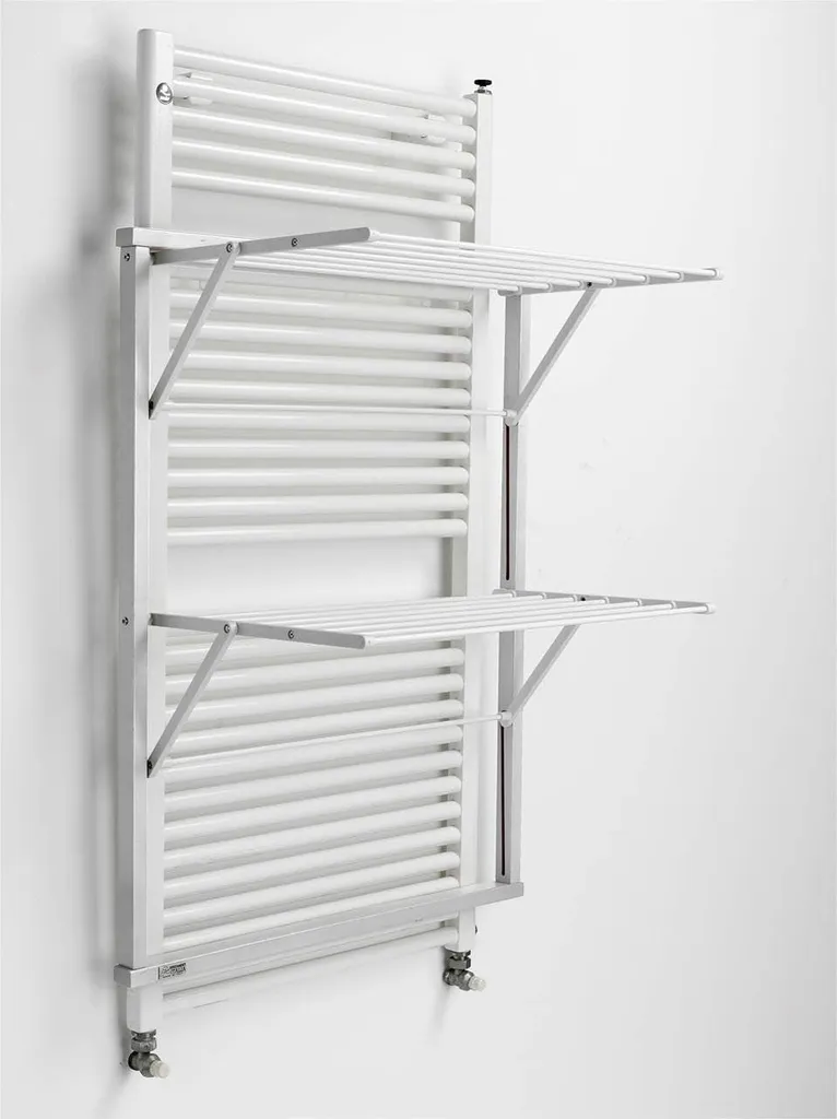 Séchoir à linge pour radiateur pliable en bois blanc - Étendoir 10m