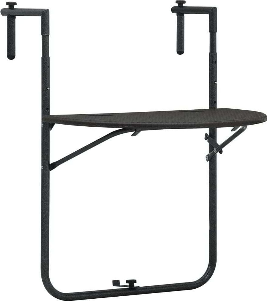 Balkon-Hängetisch Braun 60x64x83,5 cm Kunststoff Rattan-Optik