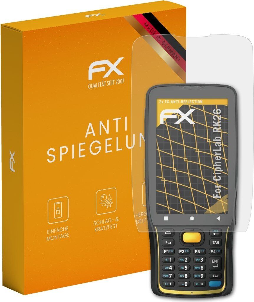 atFoliX FX-Antireflex 2x Schutzfolie kompatibel mit CipherLab RK26 Displayfolie
