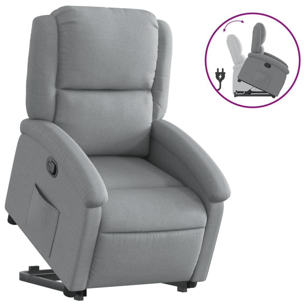 vidaXL Relaxsessel mit Aufstehhilfe Hellgrau Stoff Produktbild 