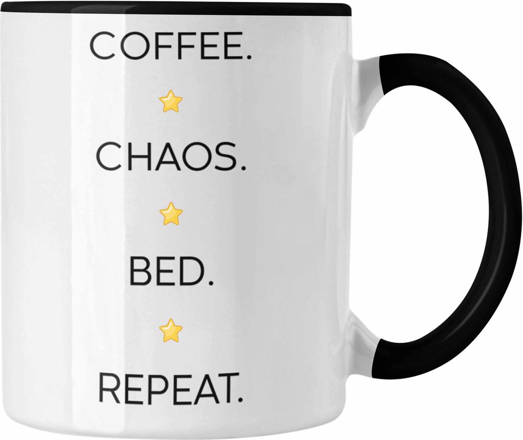 Trendation - Lustige Tasse mit Spruch für Frauen Männer Arbeit Büro Lustig Tassen Becher mit Sprüchen Kollegin Geschenk Sarkasmus Chaos Bed Rep...