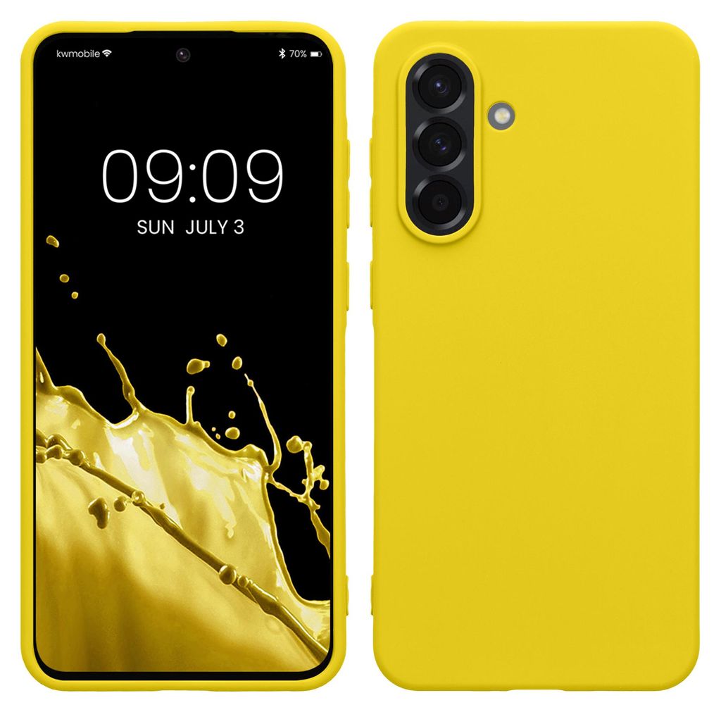 kwmobile Handyhülle für Samsung Galaxy A36 5G Hülle - TPU Case - Kabelloses Laden - Schutzhülle Cover in Strahlend Gelb