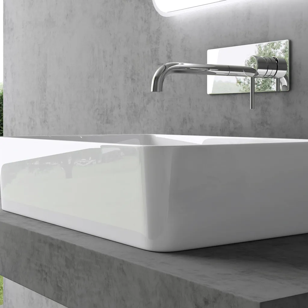 Vasque Solid Surface 80x40cm Blanche Mate Lavabo Rectangulaire Robuste - 6