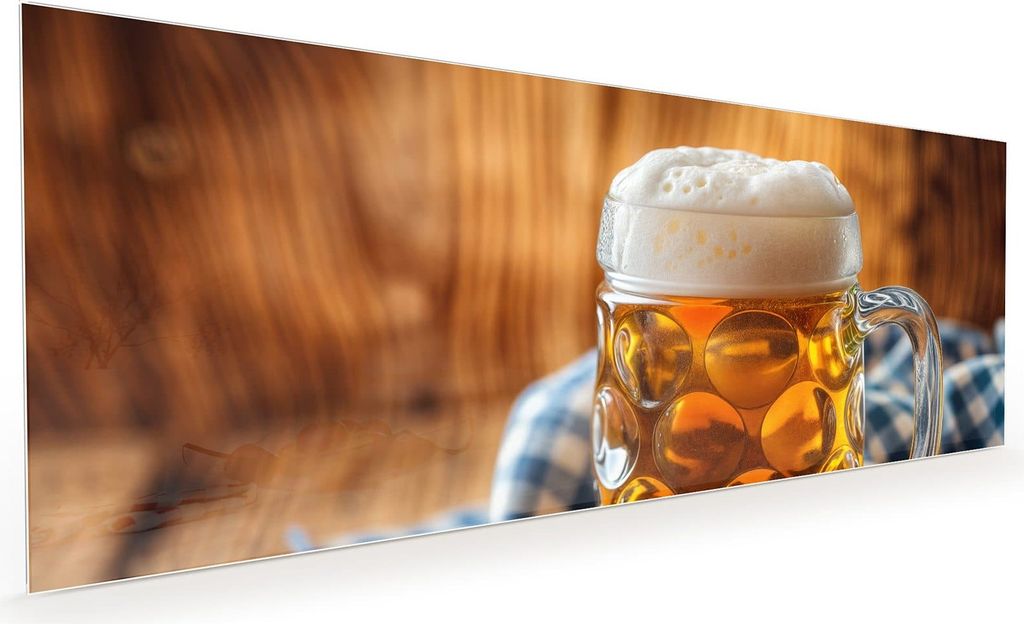 Küchenrückwand Spritzschutz Glas mit Motiv Bierglas 40 x 40 cm