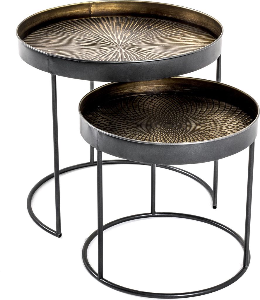 HAKU Beistelltisch Couchtisch 2er Set kupfer, schwarz - Produktbild 