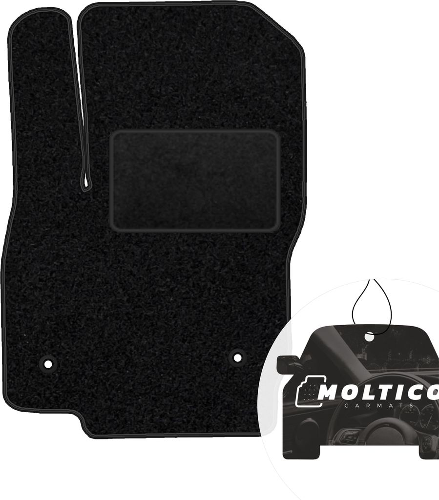 moto-MOLTICO Fahrer Fußmatte Auto Velours Fahrerseite Autoteppiche Schwarz Fahrermatte 1-teilig passend für Ford B-Max 2012-2017