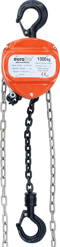 Eurolite Palan à Chaîne Manuel 10M / 1.0T (58000114) Levage Haute Précision