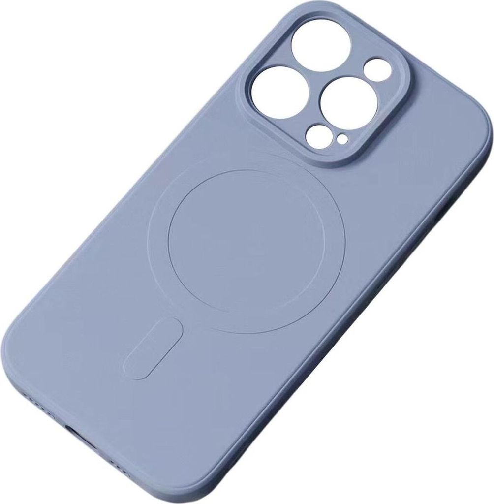 Silikonhülle Cover MagSafe kompatibel mit iPhone 15 Pro Max Grau
