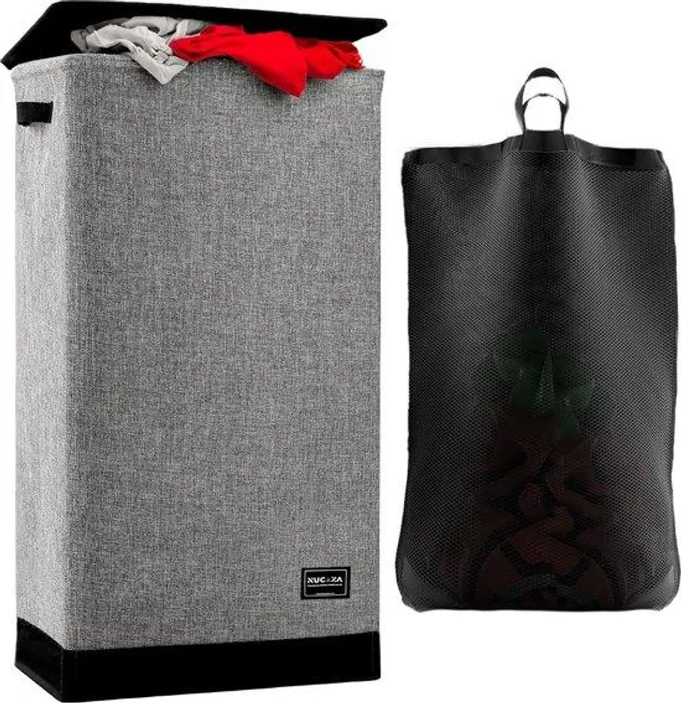 Seau à linge 100 litres gris pour trier les vêtements de la famille