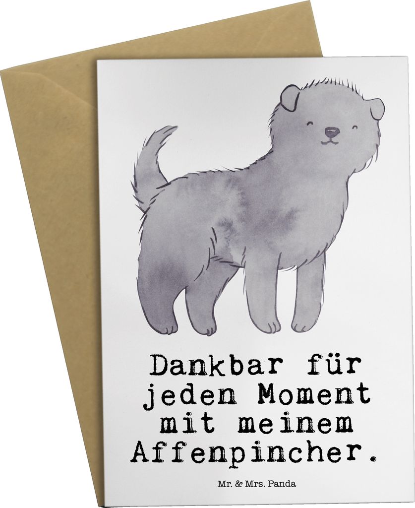 Mr. & Mrs. Panda Beileidskarte Affenpincher Moment - Weiß - Produktbild 