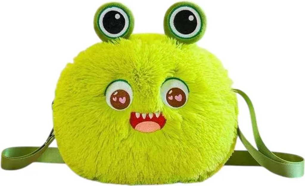Borsa Mostro Peluche Verde 20cm - Accessorio Streetwear Bambini