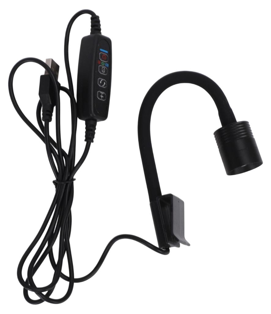 Aquarium-Spot-Licht, 3-Farben-Beleuchtung, verstellbar, IP65-Wasserdichtigkeit, 360° drehbarer Klemmarm, USB-Mini-Clip-On-LED-Aquarium-Spotlight