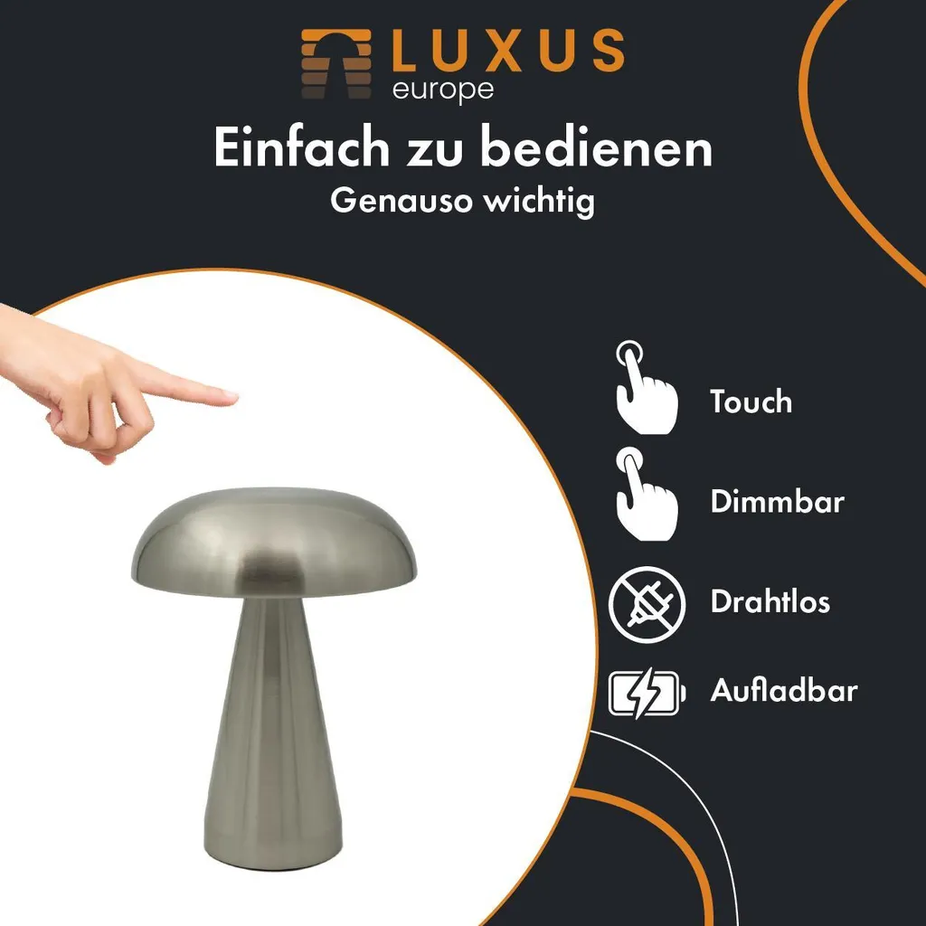 Lampada Sofia Argento Touch Control - Illuminazione Smart per Interni - 2