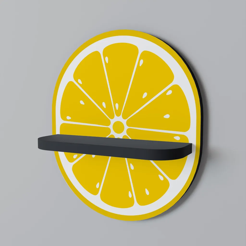 Étagère Ovale Lemon Noire pour Décoration Murale et Rangement de Livres