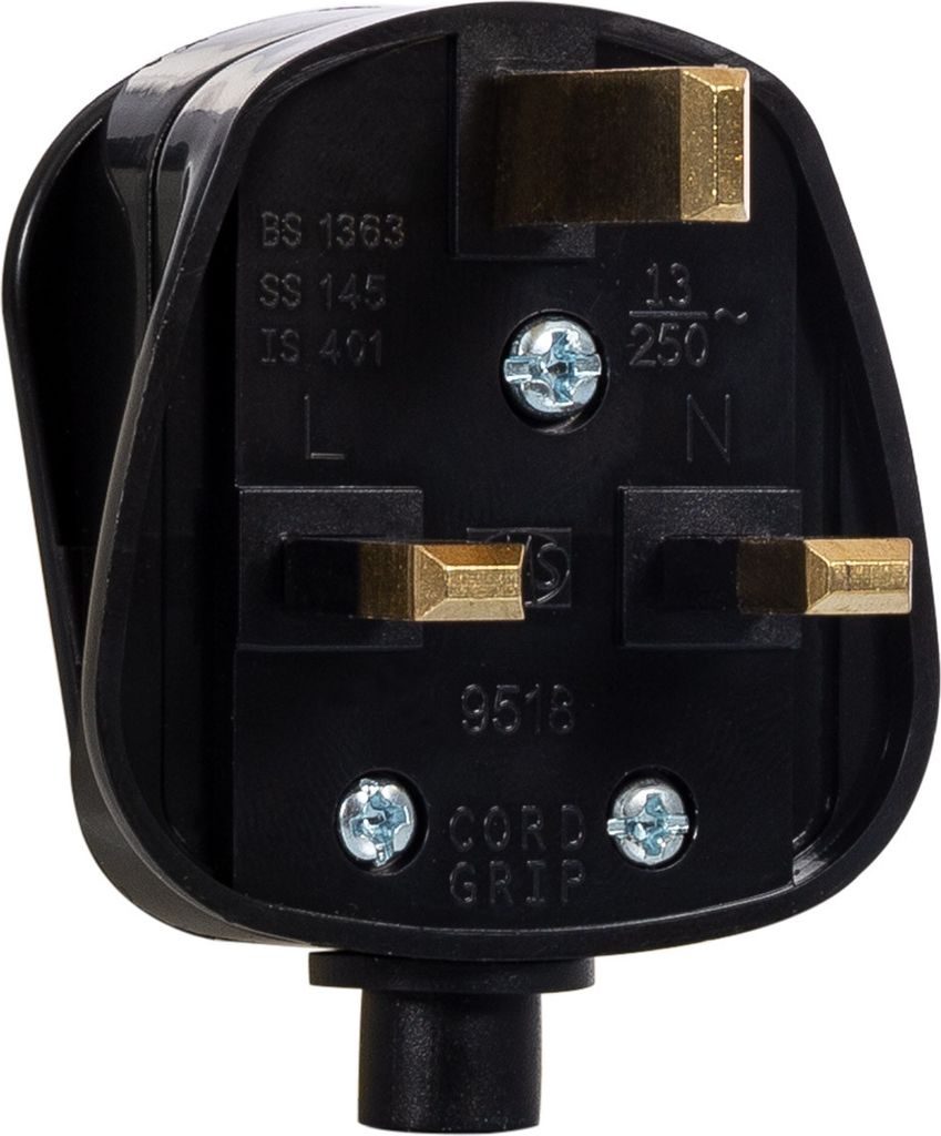 Steckeradapter Typ G (UK) BS-1363, Schwarz, mit Produktbild 