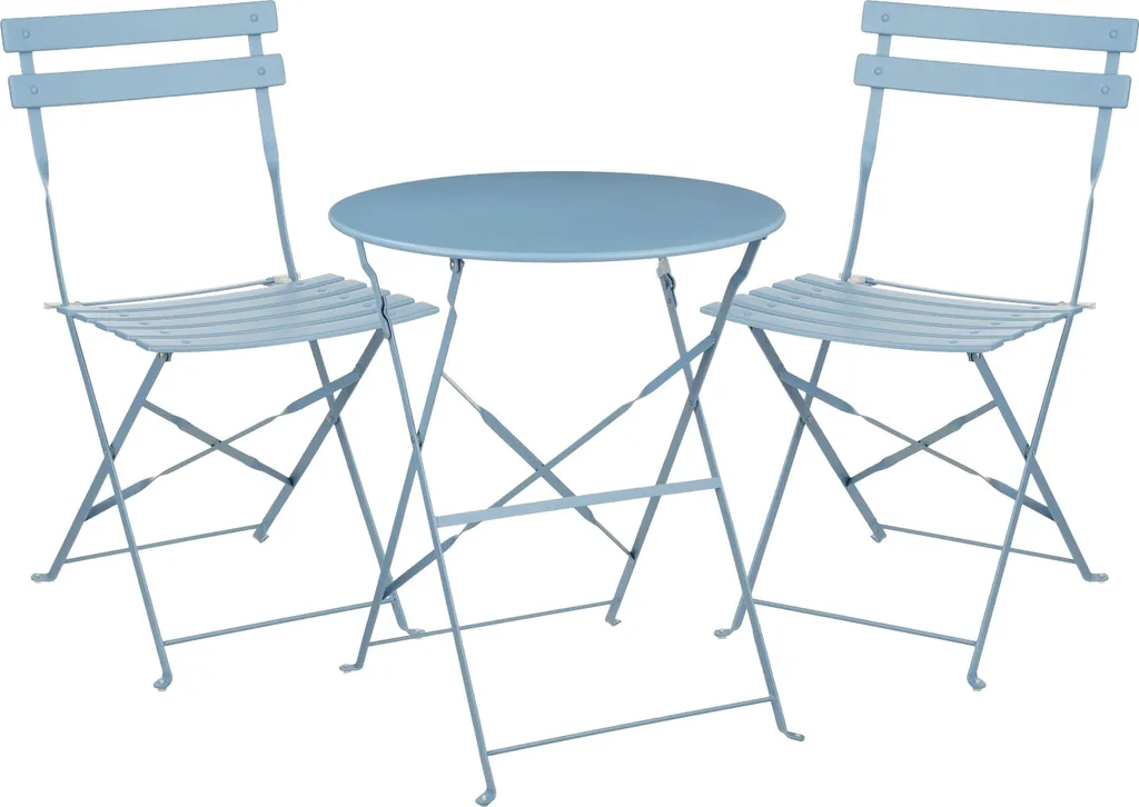 Fauteuil de jardin Laurence Mica Decorations 60x60x71 cm en Fer Bleu