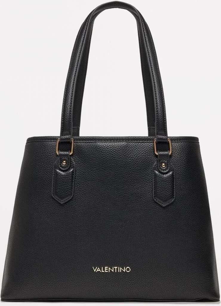 A black Valentino Bags Shopper Brixton X01 handbag is shown against a white background.