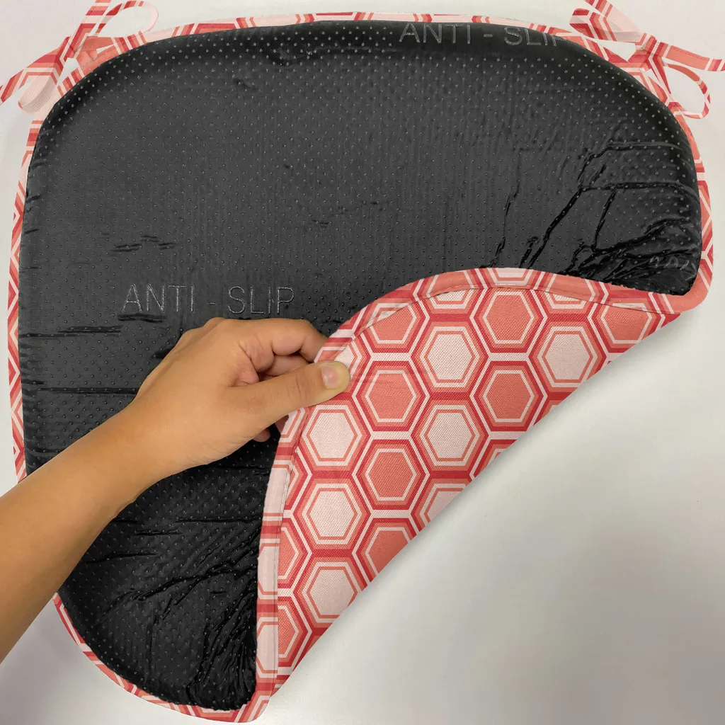 Coussin de Siège Hexagonal avec Sangles Décoratif et Imperméable Rouge - 2