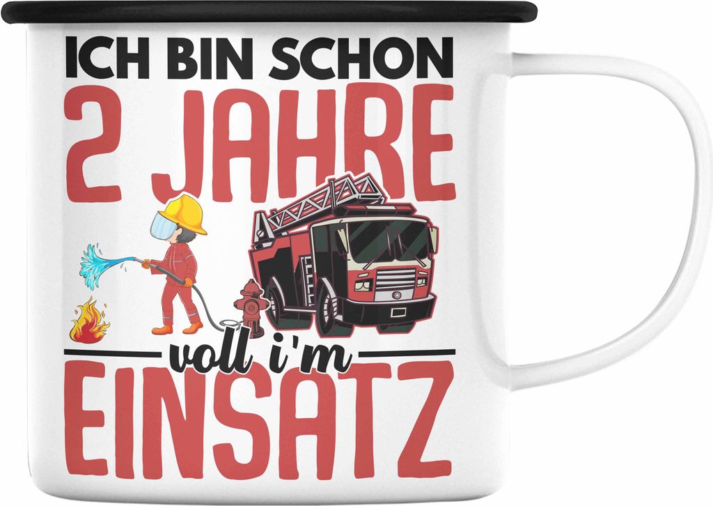 Trendation - 2. Geburtstag Geschenk Jungs Feuerwehr Emaille Produktbild 