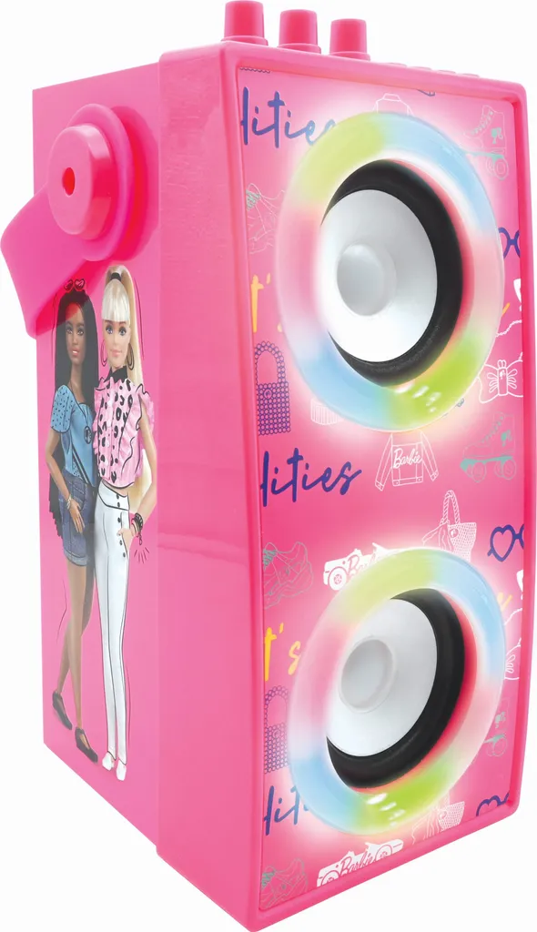 Enceinte karaoké Barbie Lexibook avec micro et effets lumineux intégrés