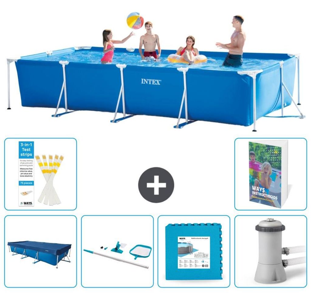 Rechteckiger Frame Pool - 450x220x84 cm - 7-teilig S121
